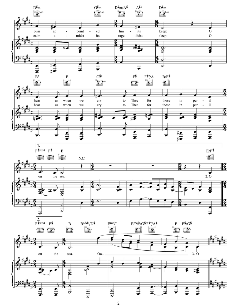 Eternal Father, Strong To Save Piano, Vocal, Guitar scores gallery preview page 2