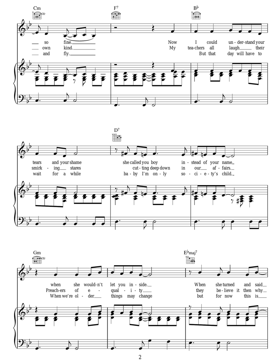 Society's Child Society's Child Piano, Vocal, Guitar scores gallery preview page 2