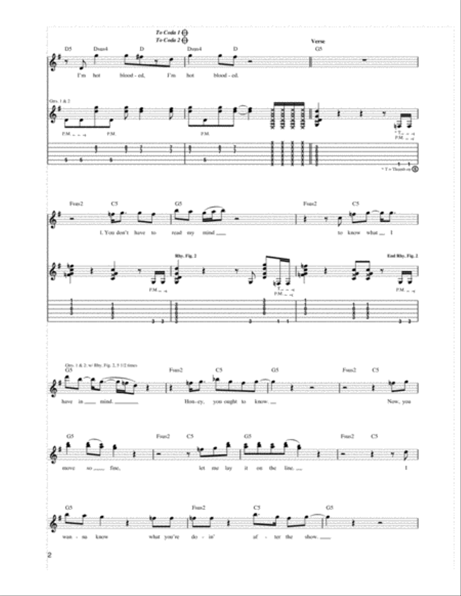 Hot Blooded Electric Guitar scores gallery preview page 2
