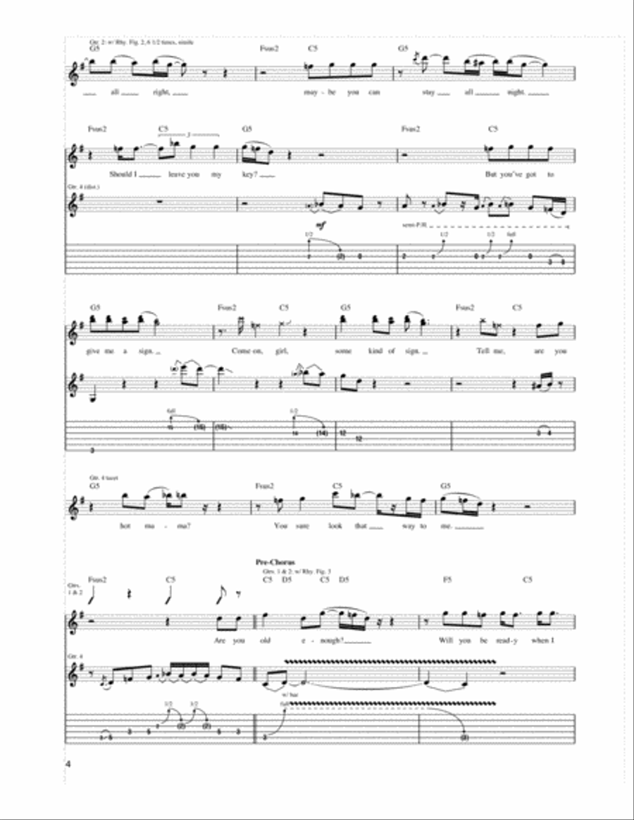 Hot Blooded Electric Guitar scores gallery preview page 4