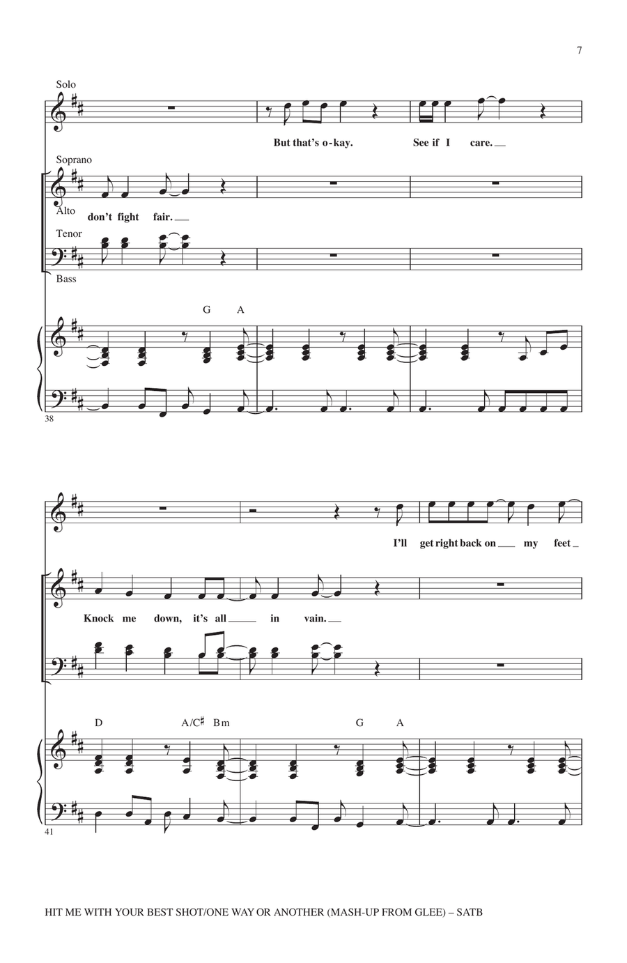 Hit Me With Your Best Shot / One Way Or Another 4-Part scores gallery preview page 6