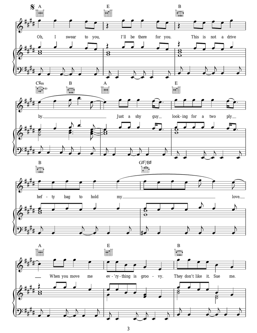 Drive By Drive By Piano, Vocal, Guitar scores gallery preview page 3