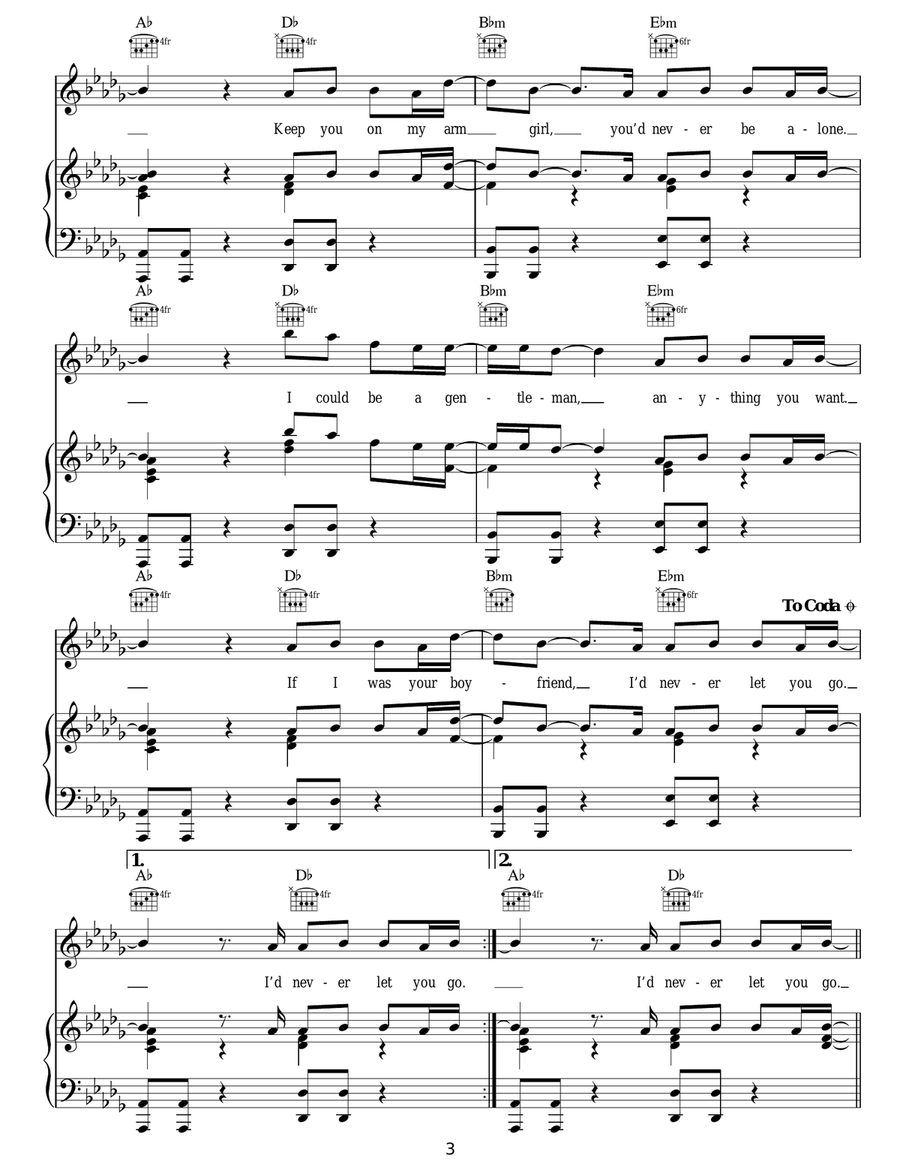 Boyfriend Boyfriend Piano, Vocal, Guitar scores gallery preview page 3