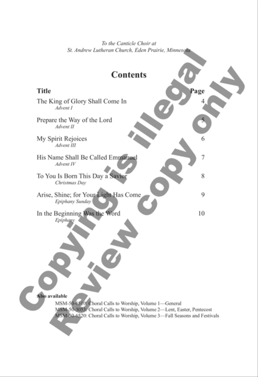 Choral Calls to Worship, Volume 4: Advent/Christmas/Epiphany Divisi scores gallery preview page 2