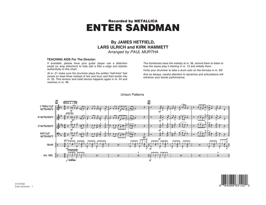 Enter Sandman - Full Score Jazz Ensemble scores gallery preview page 1