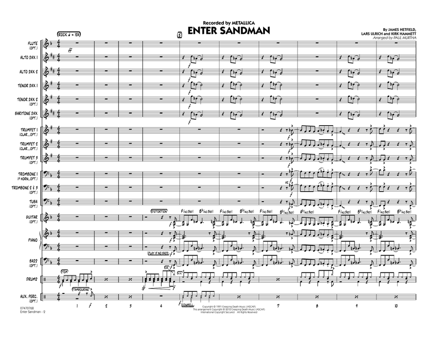 Enter Sandman - Full Score Jazz Ensemble scores gallery preview page 2