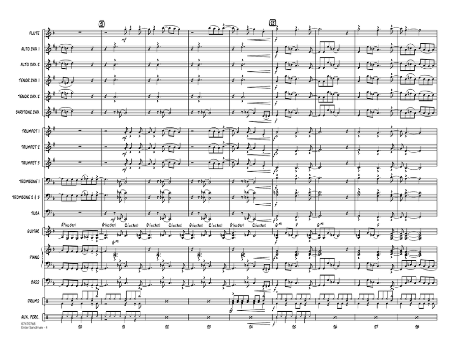 Enter Sandman - Full Score Jazz Ensemble scores gallery preview page 4