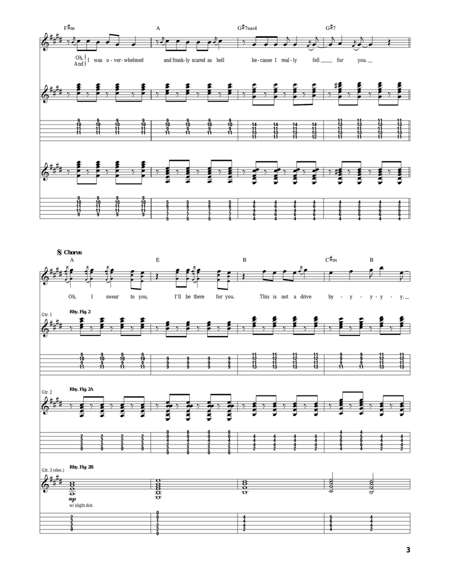 Drive By Drive By Acoustic Guitar scores gallery preview page 3