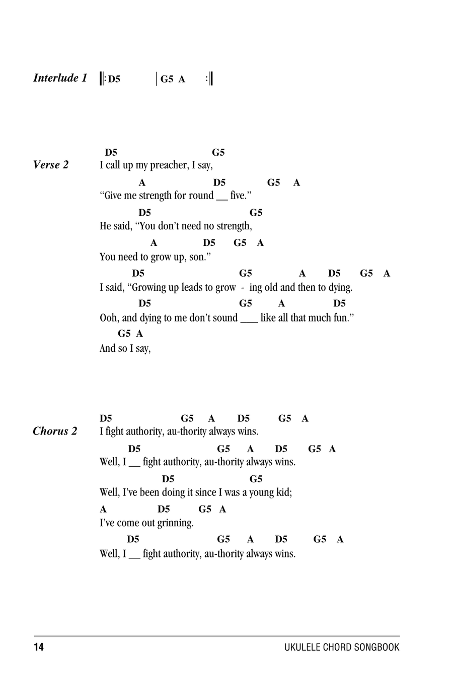 Authority Song Authority Song Ukulele scores gallery preview page 2