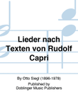 Lieder nach Texten von Rudolf Capri