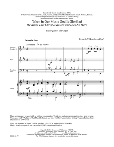 When in Our Music God Is Glorified We Know That Christ Is Raised and Dies No More