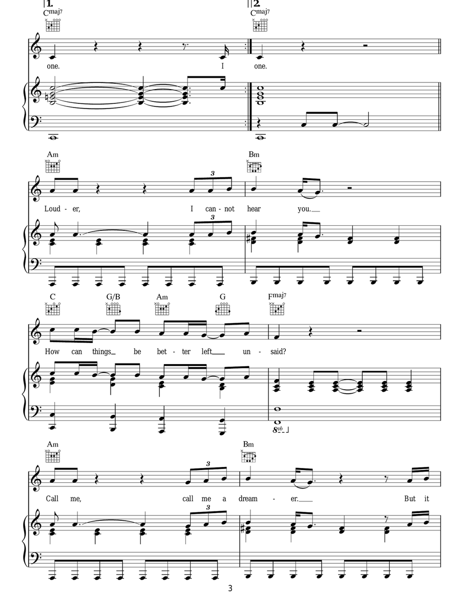 Hope Hope Piano, Vocal, Guitar scores gallery preview page 3