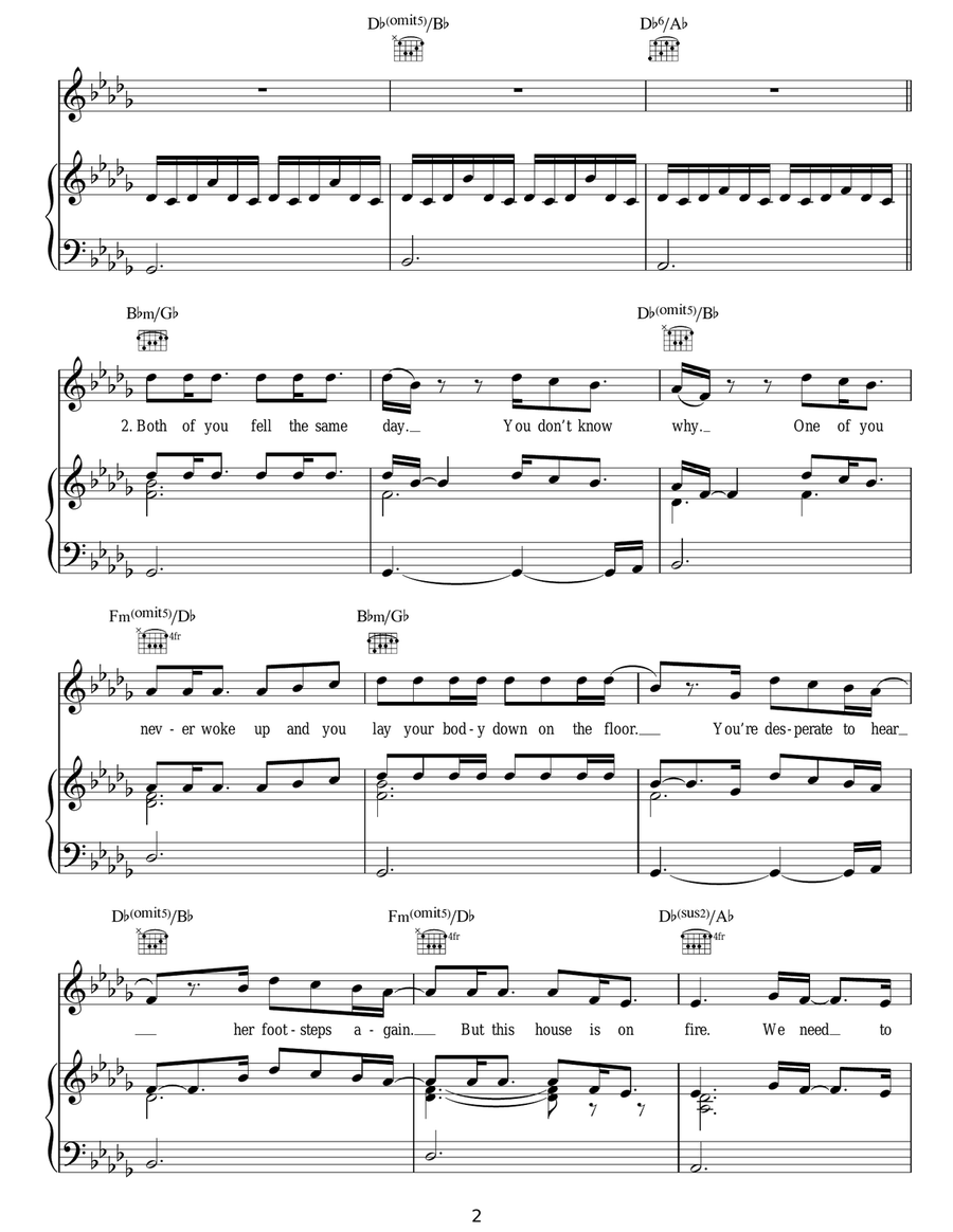 Run For Your Life by The Fray Piano, Vocal, Guitar - Digital Sheet Music page 2