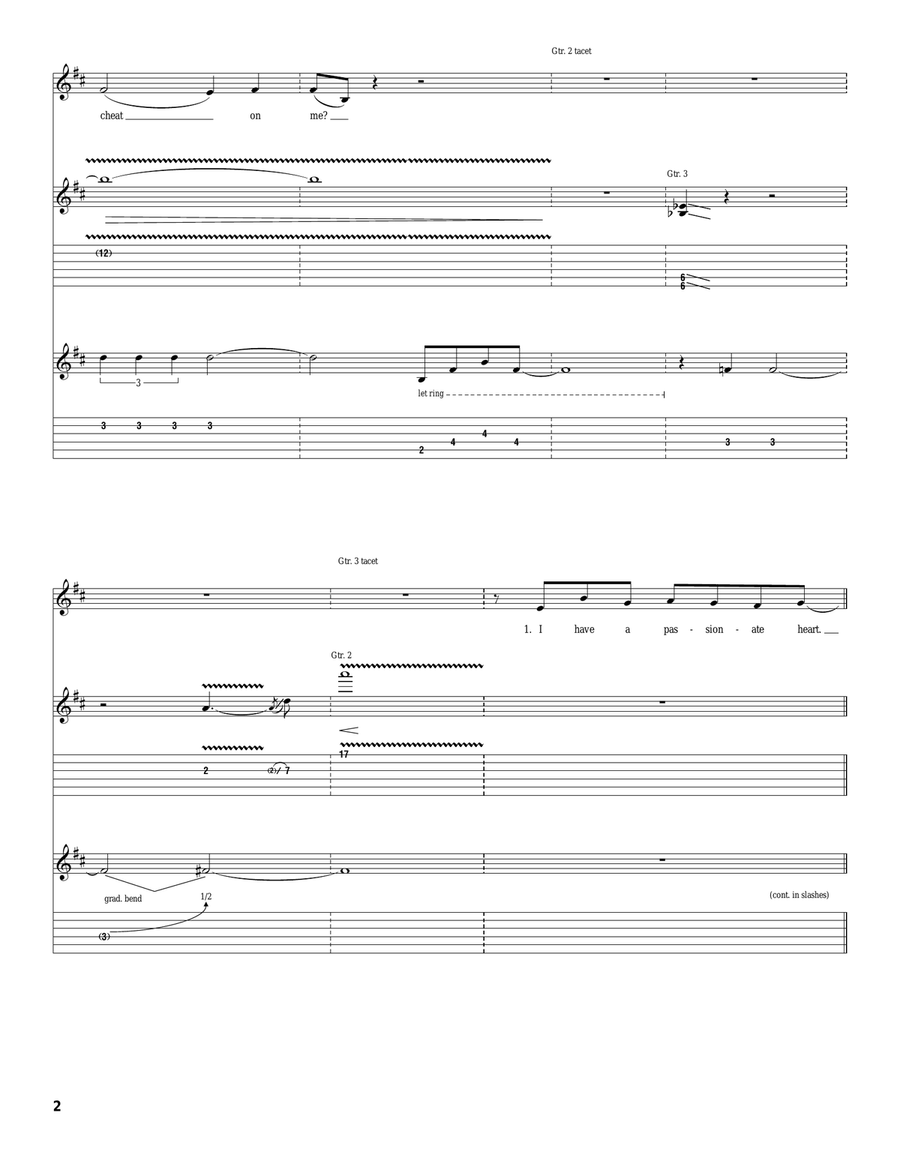 Cheat On Me Cheat On Me Acoustic Guitar scores gallery preview page 2
