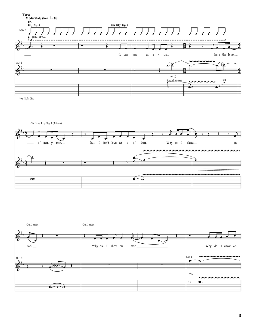 Cheat On Me Cheat On Me Acoustic Guitar scores gallery preview page 3