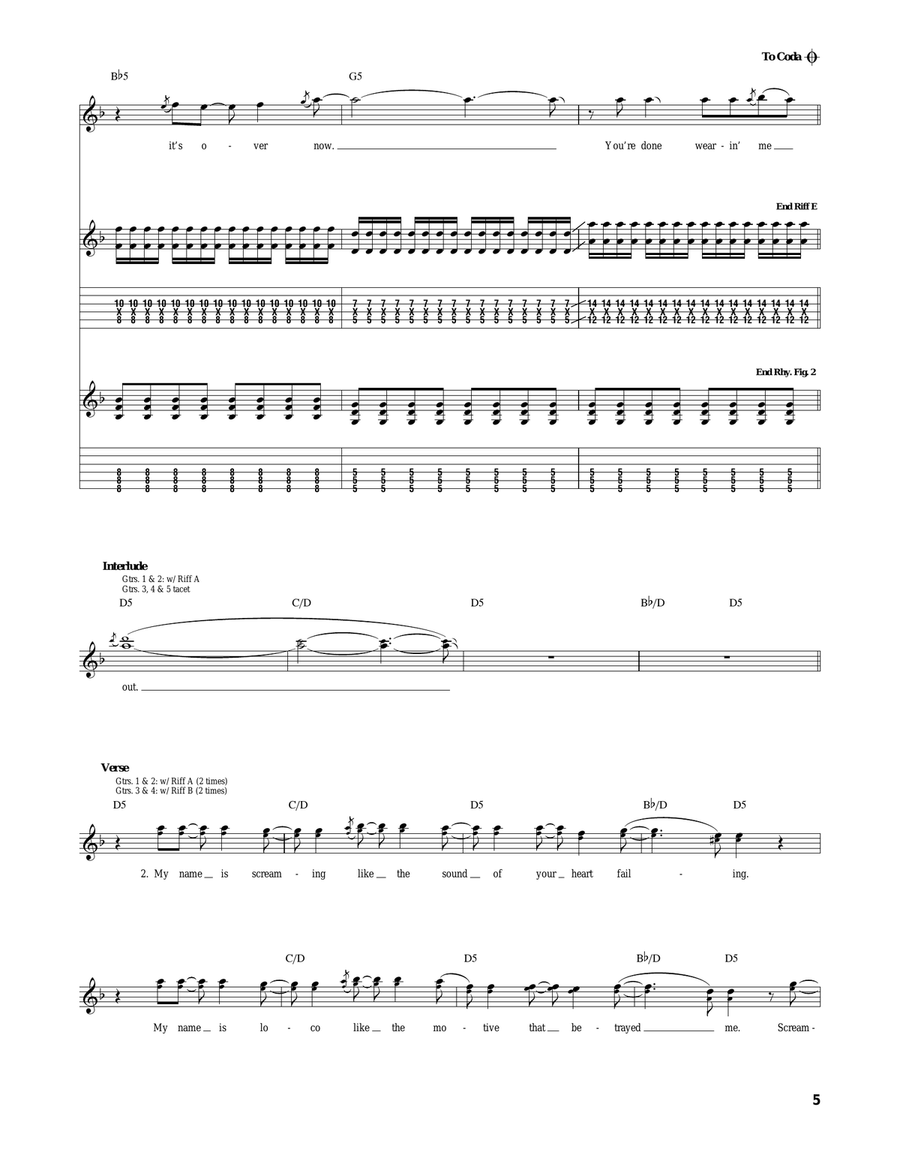 My Name (Wearing Me Out) Acoustic Guitar scores gallery preview page 5