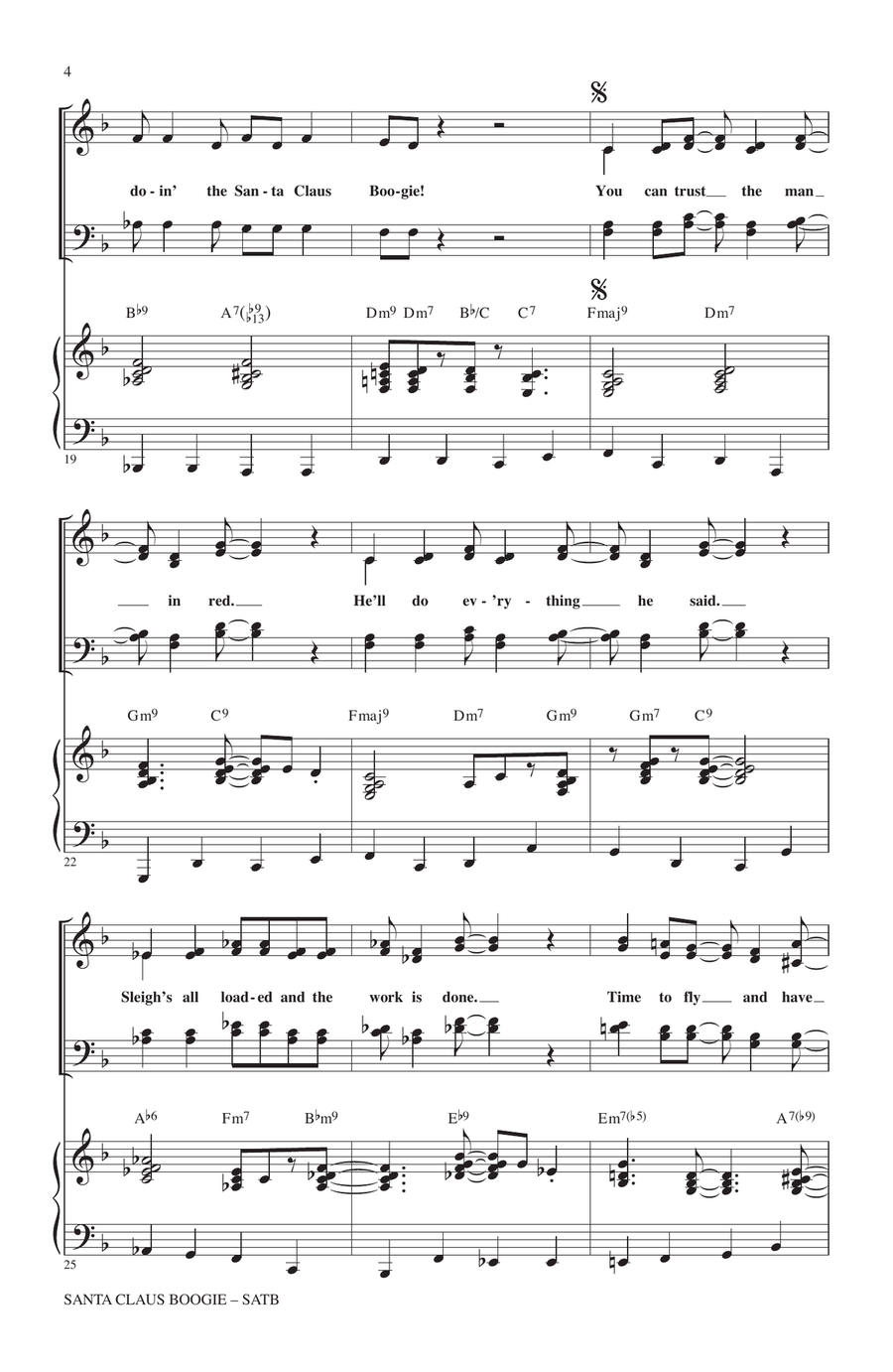 Santa Claus Boogie Santa Claus Boogie 4-Part scores gallery preview page 3