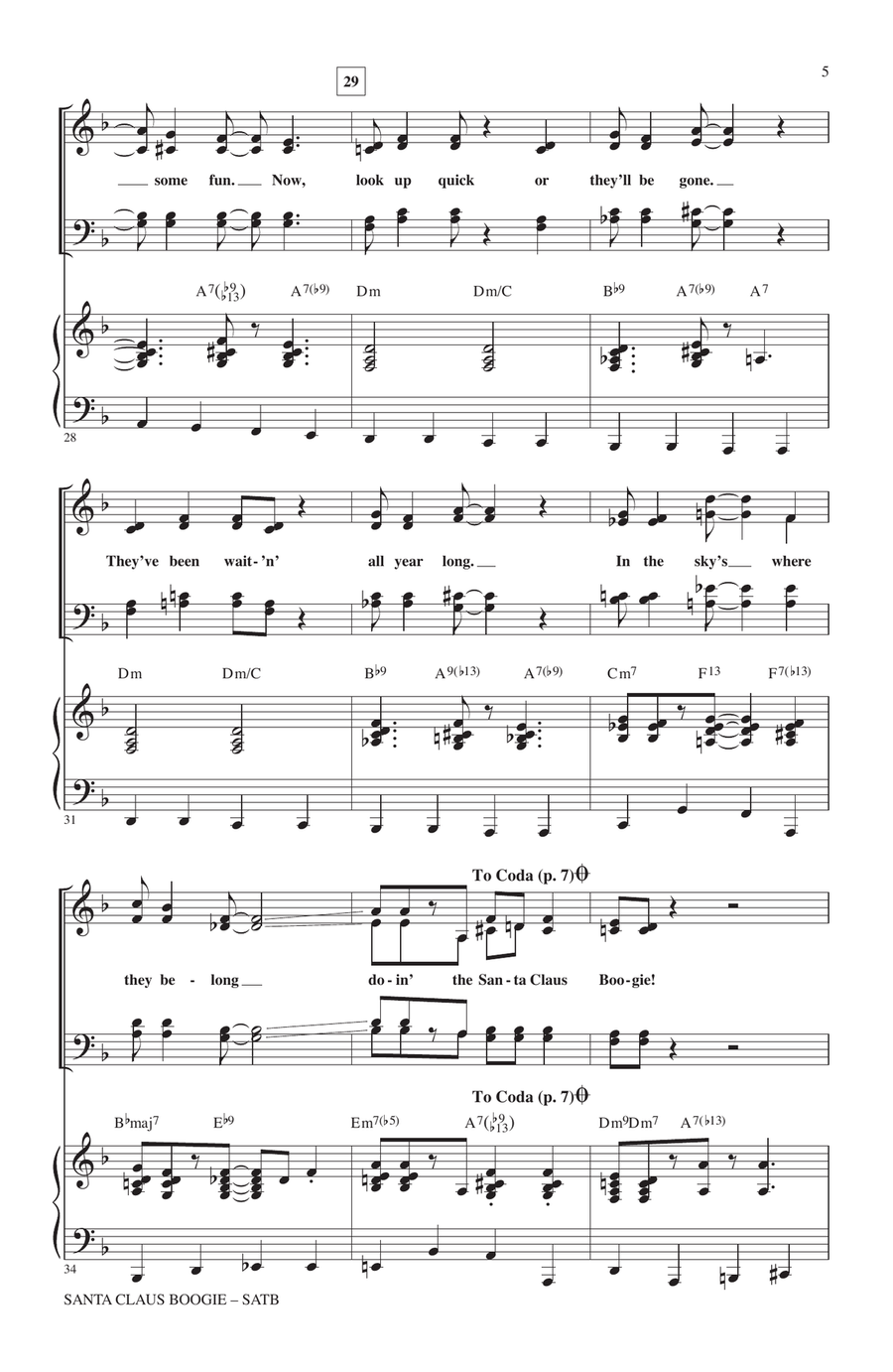 Santa Claus Boogie Santa Claus Boogie 4-Part scores gallery preview page 4