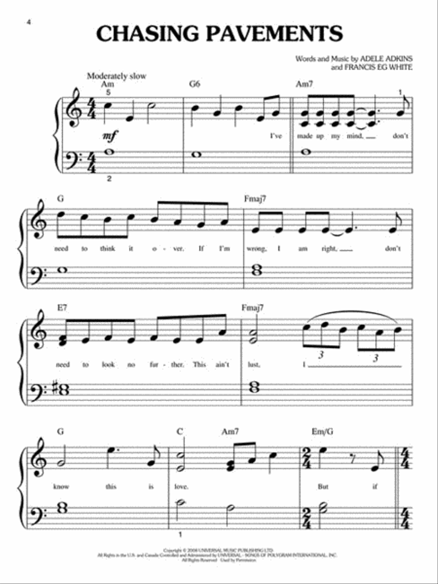 Best of Adele Easy Piano scores gallery preview page 3