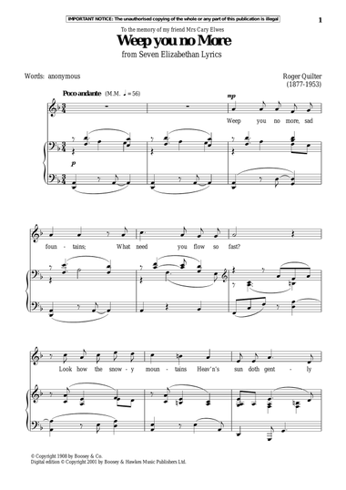 Weep You No More (from Seven Elizabethan Lyrics)