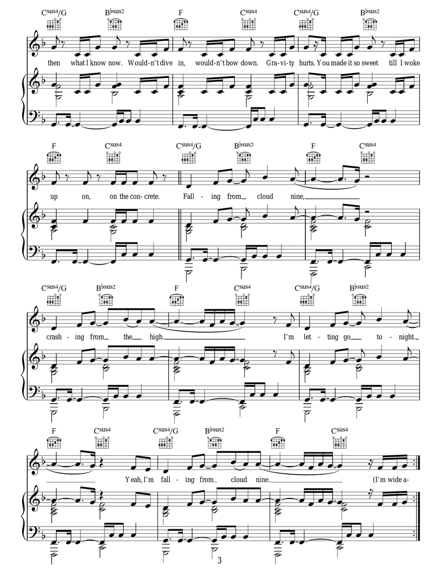 Wide Awake Wide Awake Piano, Vocal, Guitar scores gallery preview page 3