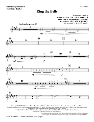 Ring The Bells - Tenor Sax (sub. Tbn 2)