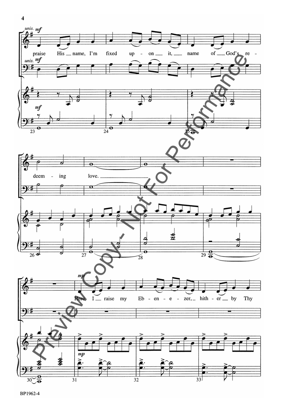 Tune My Heart to Sing God's Praise 4-Part scores gallery preview page 5