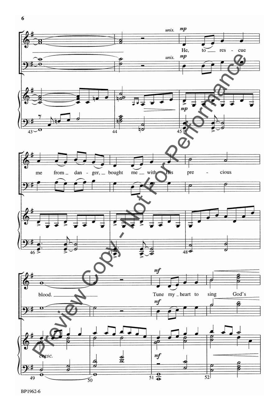 Tune My Heart to Sing God's Praise 4-Part scores gallery preview page 7