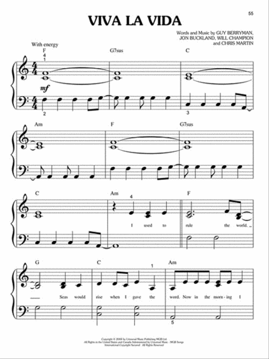 Best of Coldplay for Big-Note Piano Easy Piano scores gallery preview page 4