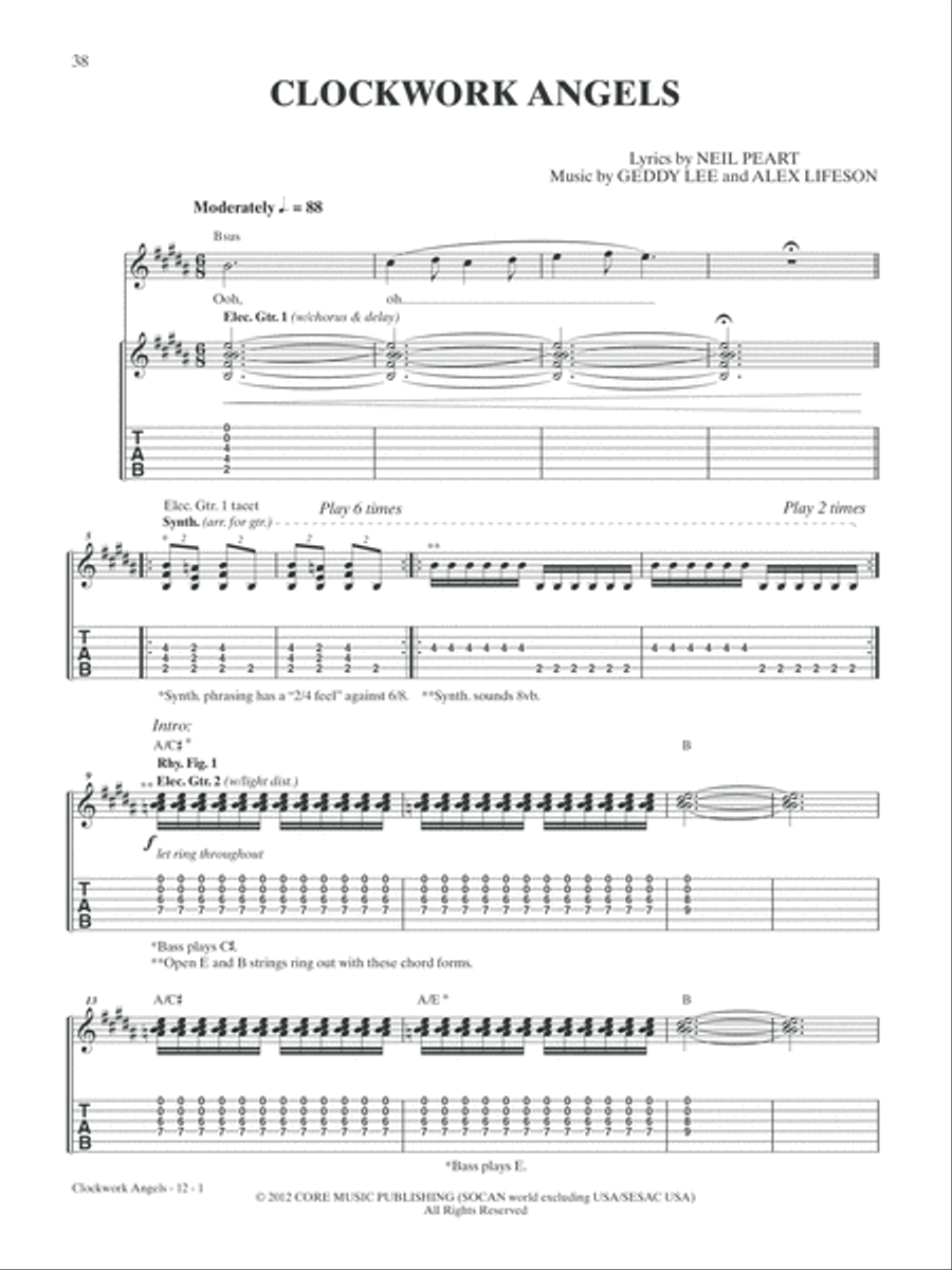 Rush -- Clockwork Angels Electric Guitar scores gallery preview page 4