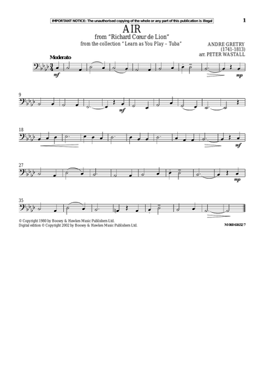 Air From Richard Coeur De Lion (from Learn As You Play Tuba)