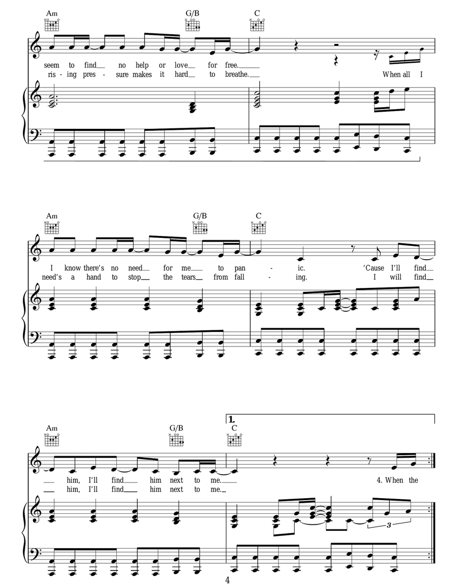 Next To Me Next To Me Piano, Vocal, Guitar scores gallery preview page 4
