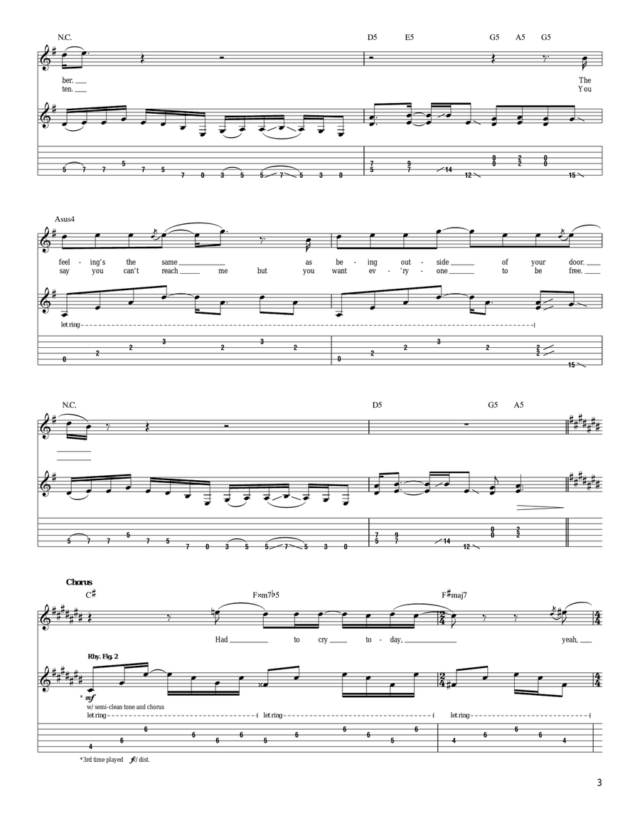 Had To Cry Today Had To Cry Today Acoustic Guitar scores gallery preview page 3