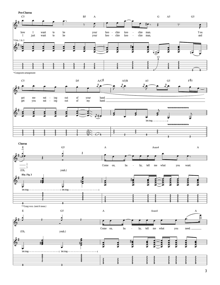 Oh Yeah Oh Yeah Acoustic Guitar scores gallery preview page 3