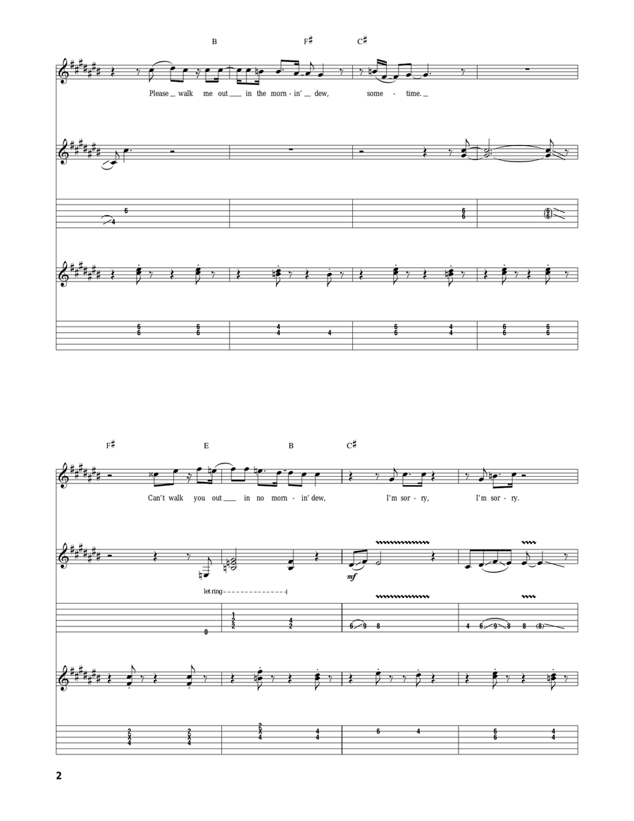 (Walk Me Out In The) Morning Dew Acoustic Guitar scores gallery preview page 2