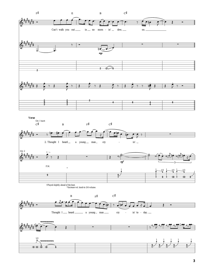 (Walk Me Out In The) Morning Dew Acoustic Guitar scores gallery preview page 3