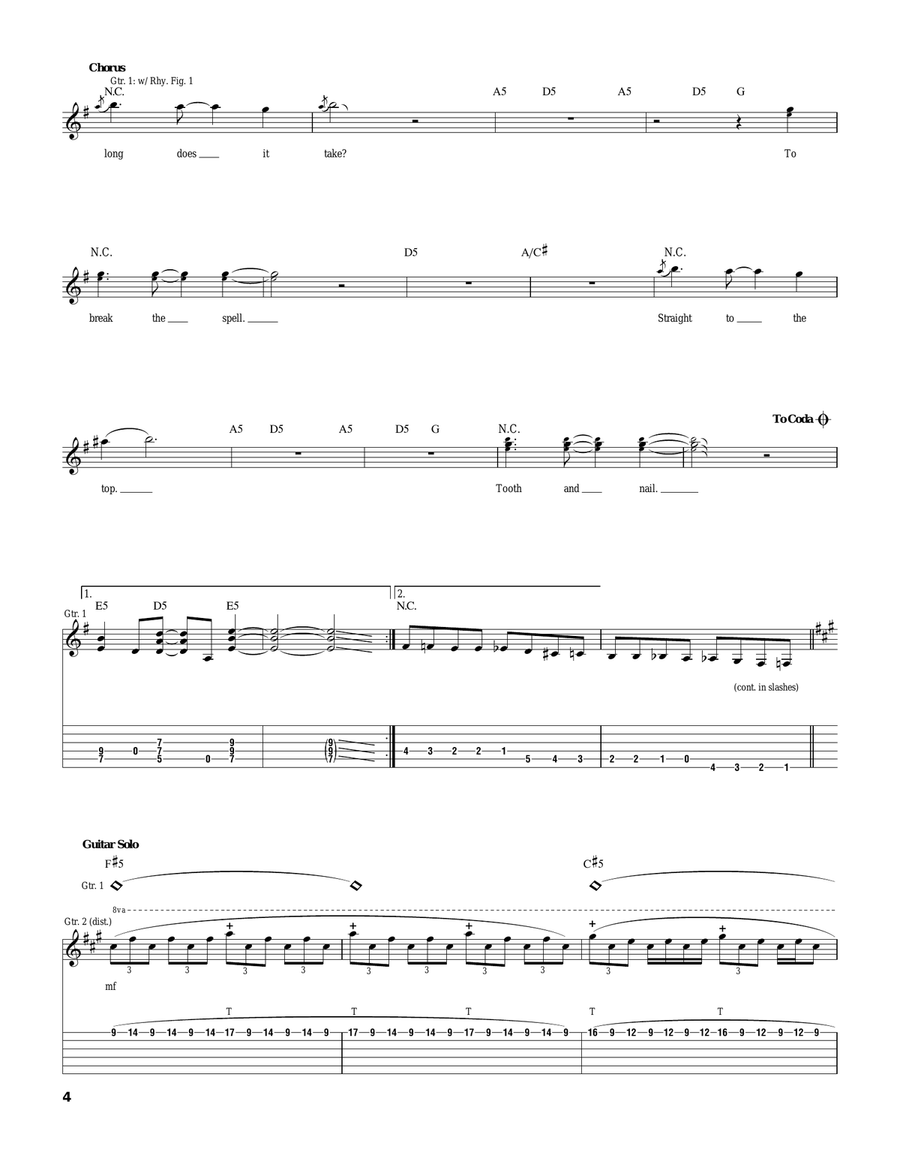 Tooth And Nail Tooth And Nail Acoustic Guitar scores gallery preview page 4