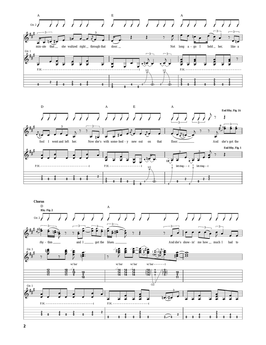 She's Got The Rhythm (And I Got The Blues) Acoustic Guitar scores gallery preview page 2