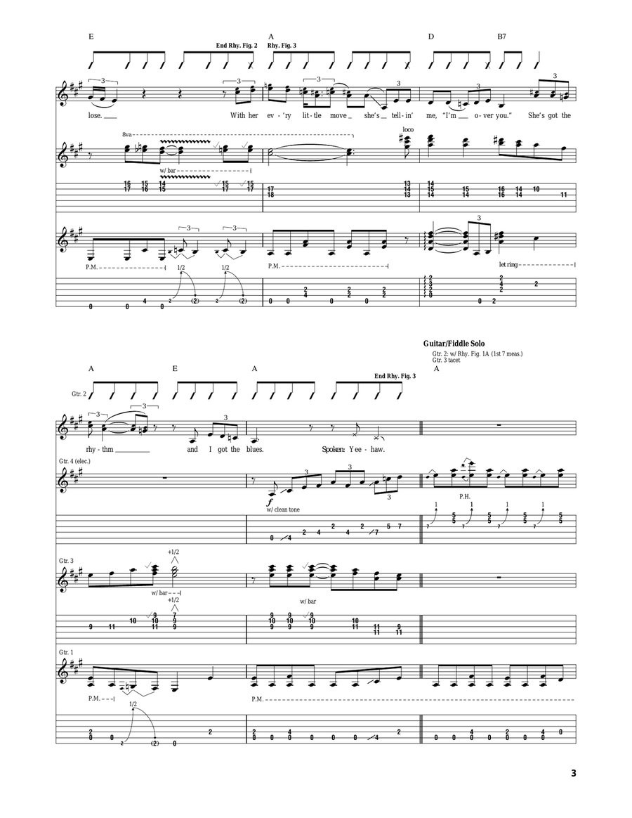 She's Got The Rhythm (And I Got The Blues) Acoustic Guitar scores gallery preview page 3