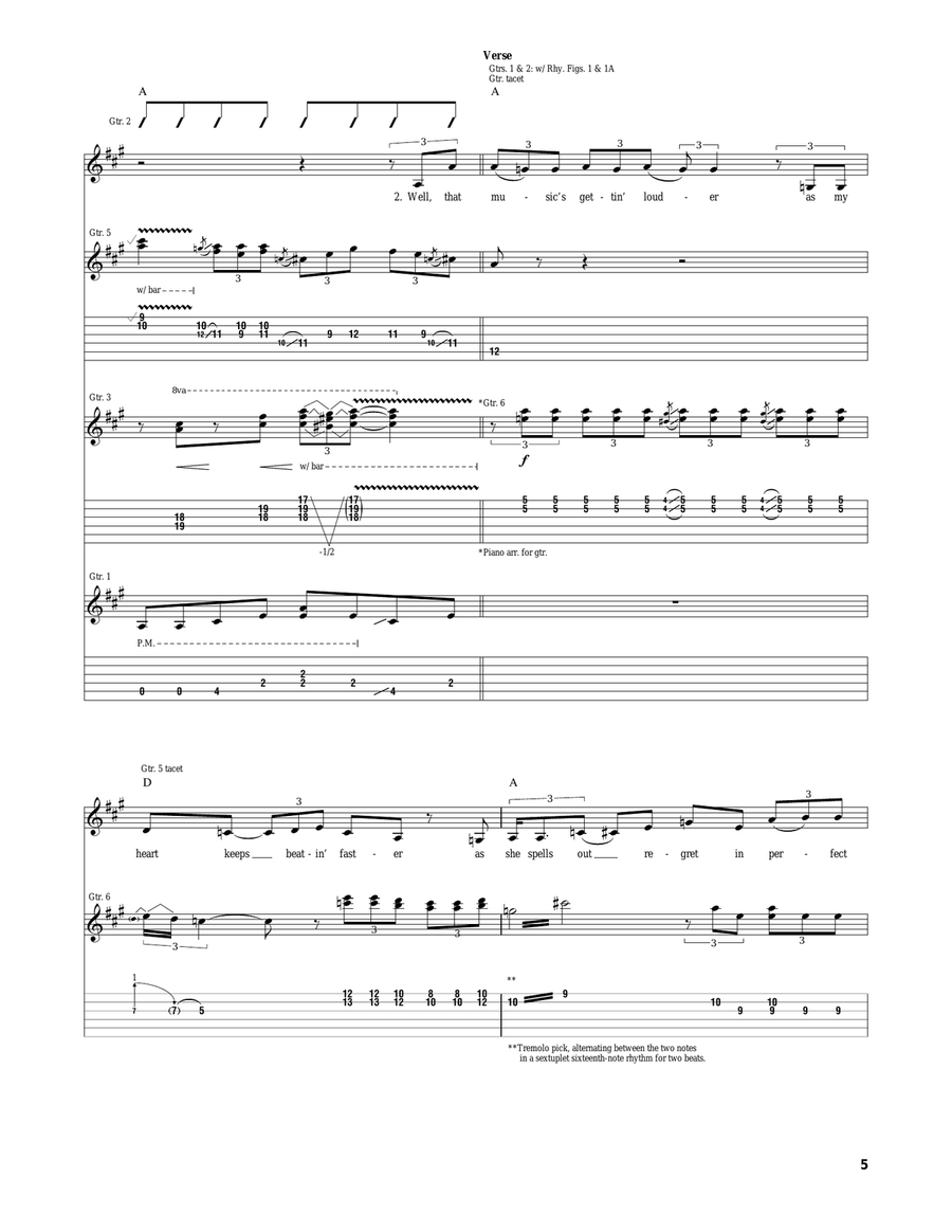 She's Got The Rhythm (And I Got The Blues) Acoustic Guitar scores gallery preview page 5