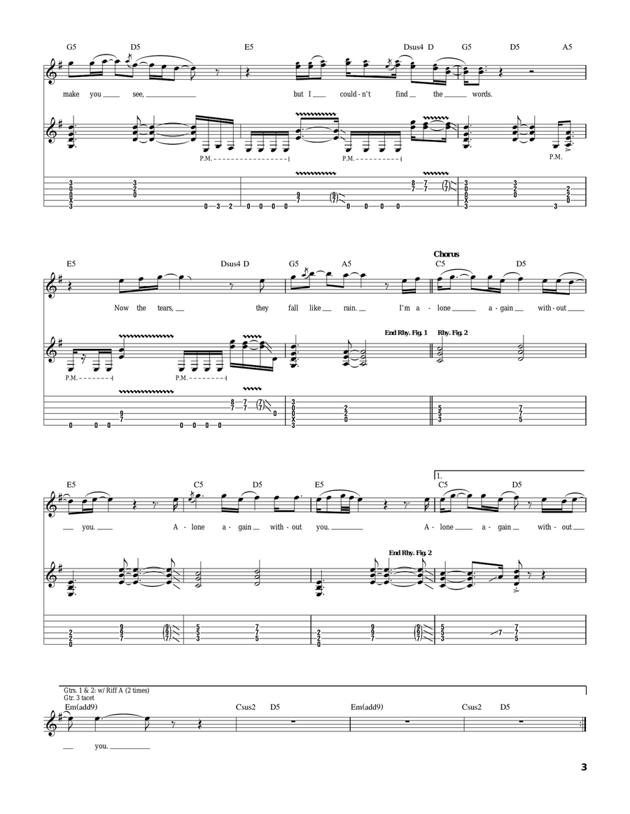 Alone Again Alone Again Acoustic Guitar scores gallery preview page 3