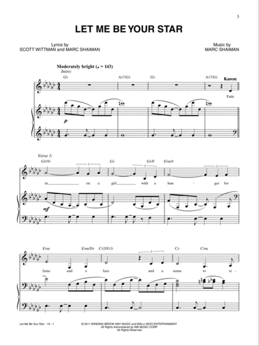 Let Me Be Your Star Piano, Vocal, Guitar scores gallery preview page 2