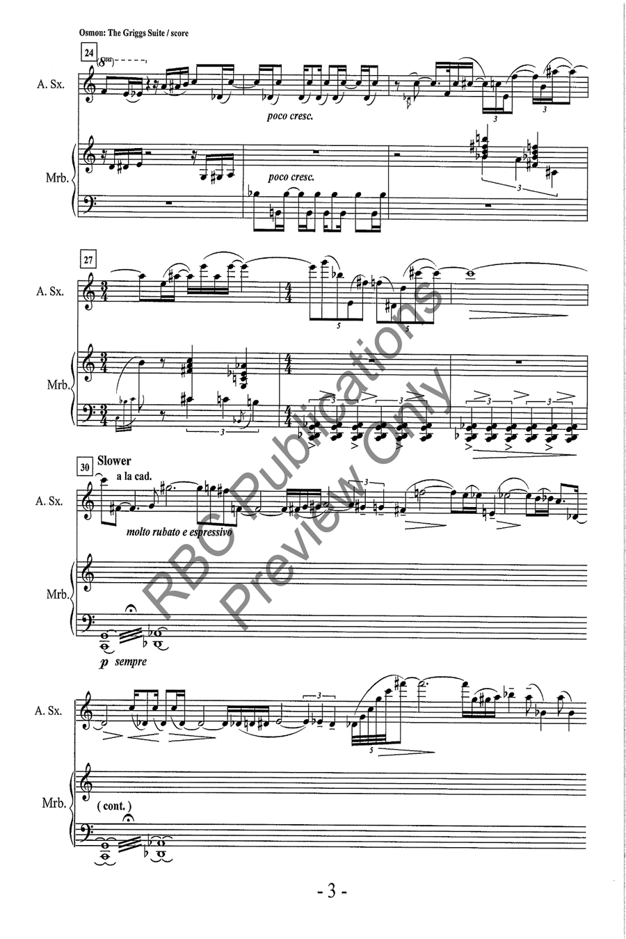 Griggs Suite Alto Sax And Percussion Alto Saxophone scores gallery preview page 6