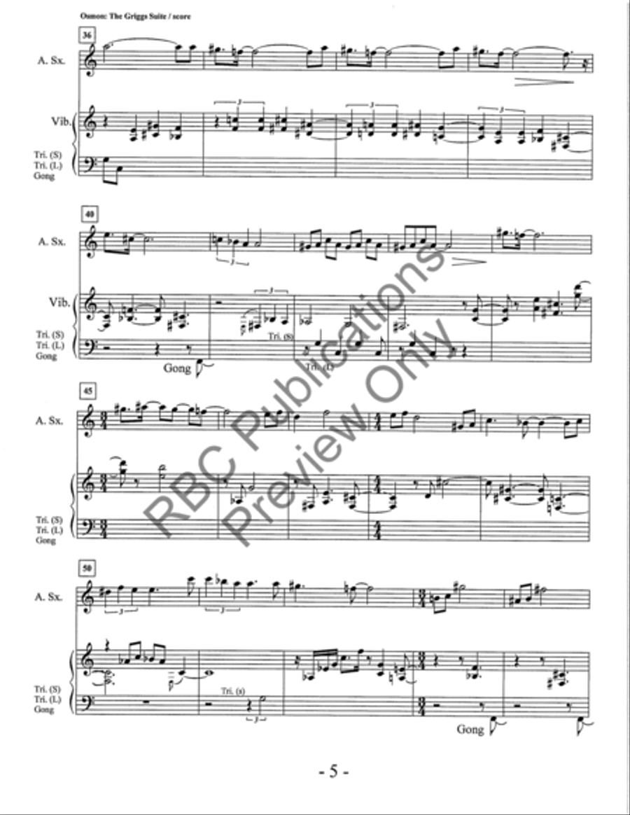 Griggs Suite Alto Sax And Percussion Alto Saxophone scores gallery preview page 8