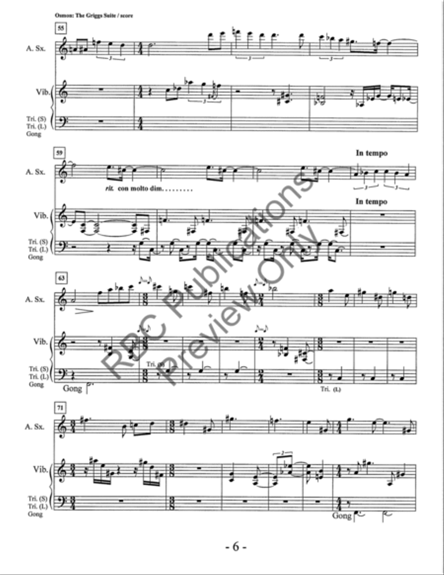 Griggs Suite Alto Sax And Percussion Alto Saxophone scores gallery preview page 9