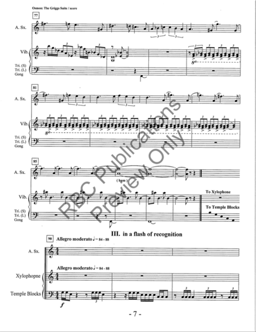 Griggs Suite Alto Sax And Percussion Alto Saxophone scores gallery preview page 10