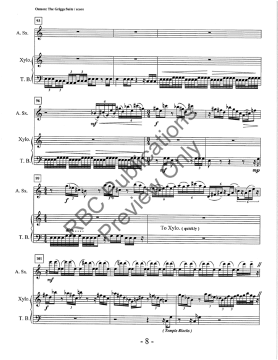 Griggs Suite Alto Sax And Percussion Alto Saxophone scores gallery preview page 11