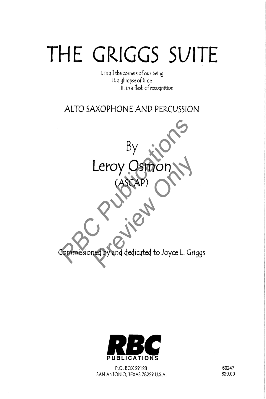 Griggs Suite Alto Sax And Percussion Alto Saxophone scores gallery preview page 2