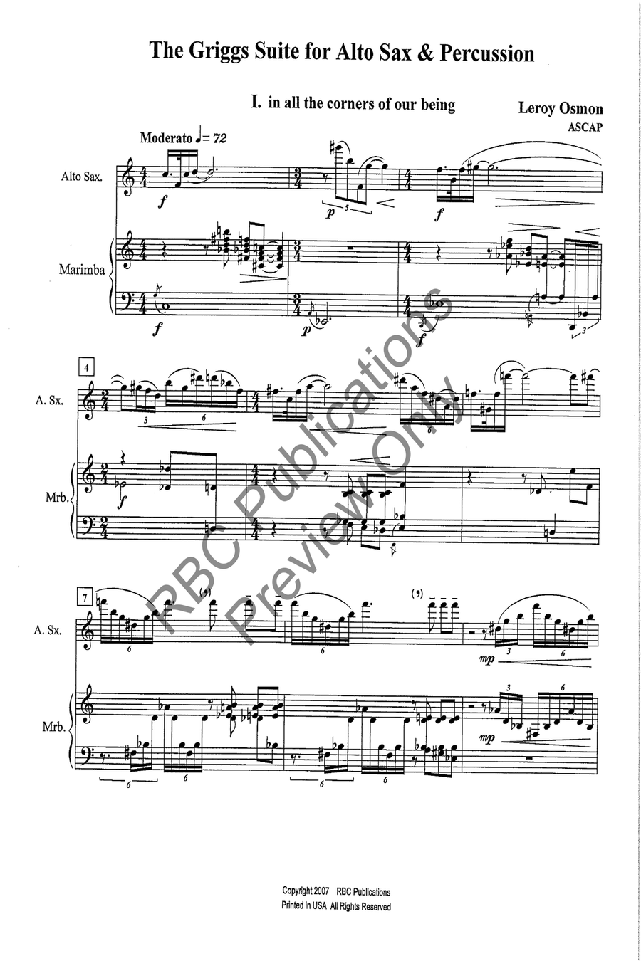 Griggs Suite Alto Sax And Percussion Alto Saxophone scores gallery preview page 4
