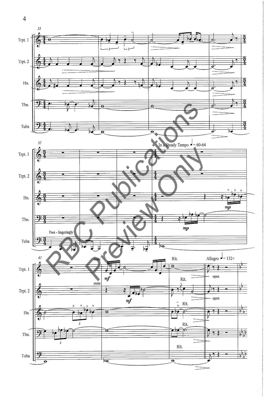 Introduction And Allegro Brass Quintet Brass Quintet scores gallery preview page 6